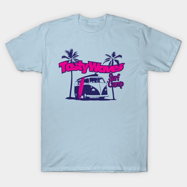 Tasty Waves Surf Camp T-Shirt by GrumpyDog